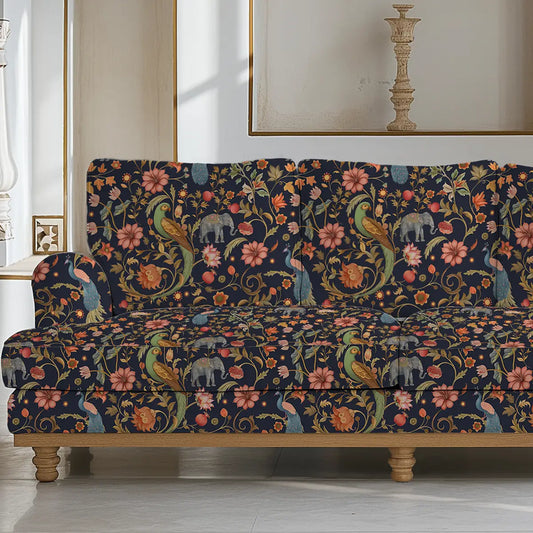 Shop nop Sanjhi Indian Sofa and Chairs Upholstery Fabric Dark Blue