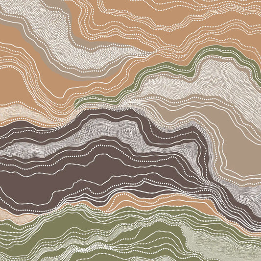 Infinite Flow Abstrtact Wallpaper, Brown & Beige Background, Customised