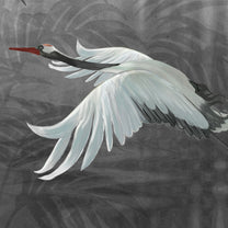 Musafir Beautiful Cranes Grey Wallpaper