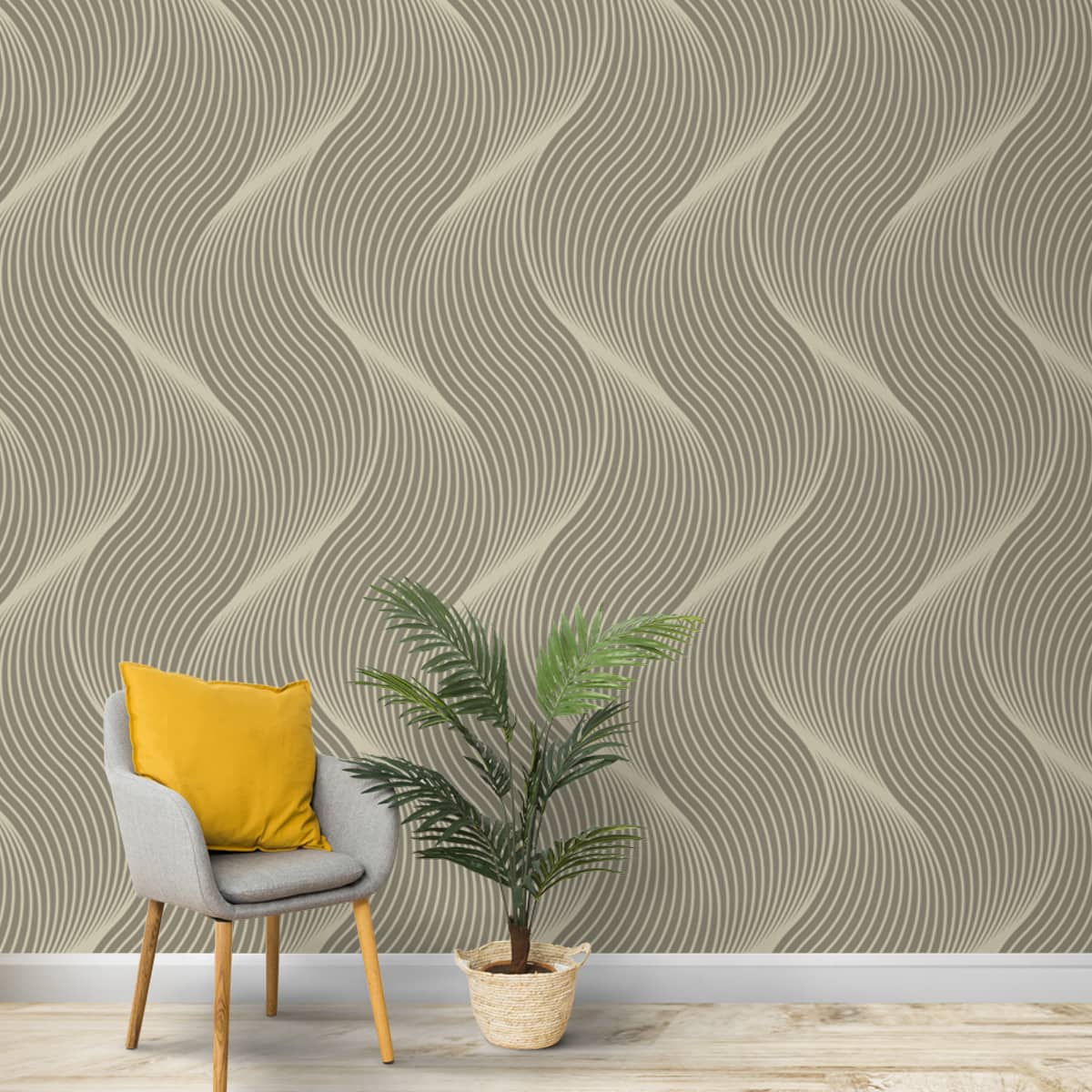 Customised 3D Look Abstract Wavy Wallpaper