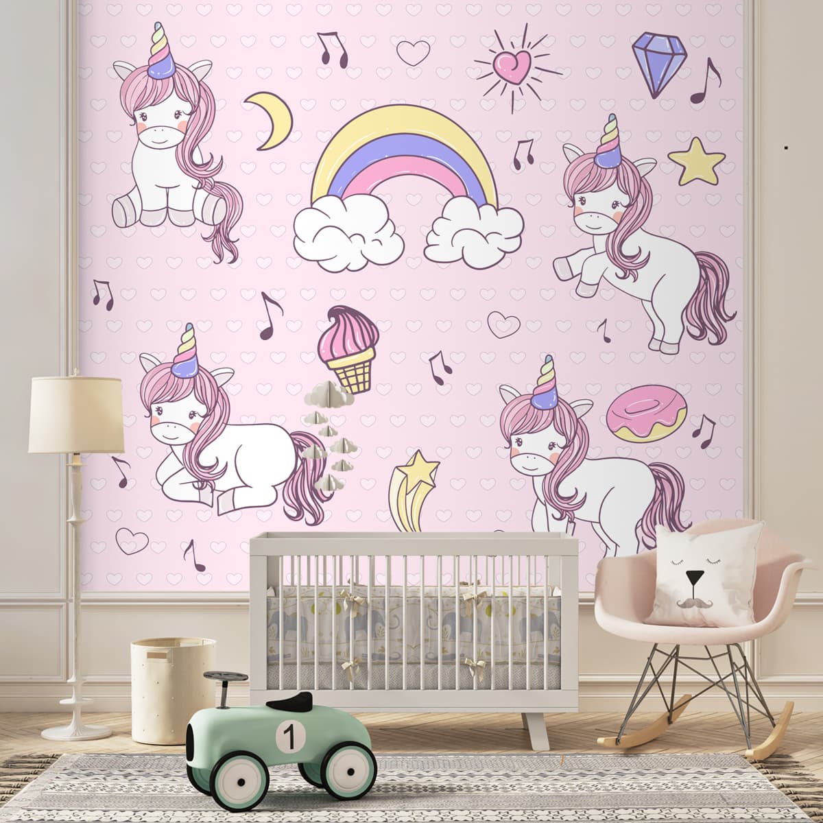 Girl Room Unicorn Customised Wallpaper