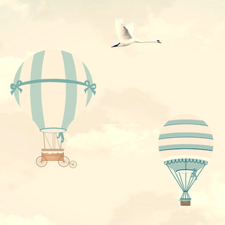 Balloons & Gliders Pastel Colors Children Room Wall Paper, Customised