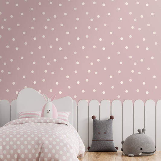 Watercolor Pastel Polka Dots, Kids Wallpaper for Walls, Pink