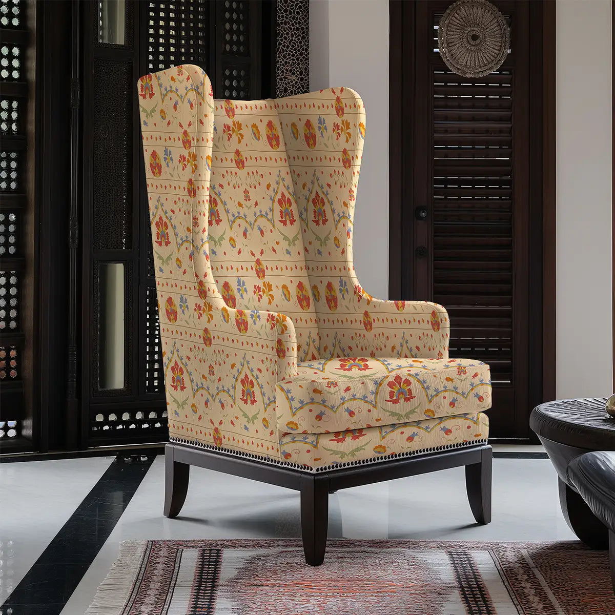 Phulkari Sofa and Chairs Upholstery Fabric Cream buy now