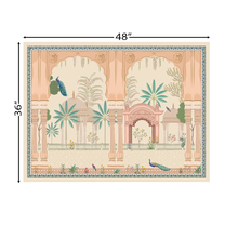 size chart Mughal Garden With Peacock, Indian Painting Wall Art Digital Print Poster 36 x 48 inches