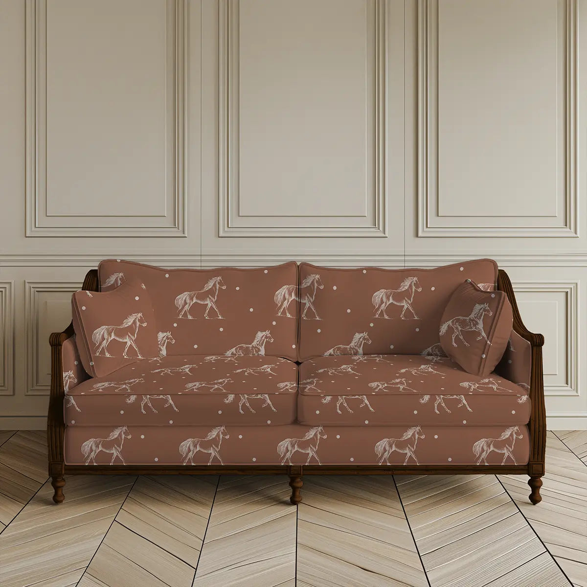 Stallion Sofa and Chairs Upholstery Fabric Brown