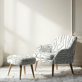 Abstract Pattern Sofa Abstract Upholstery Fabric, Black & White | Life n Colors