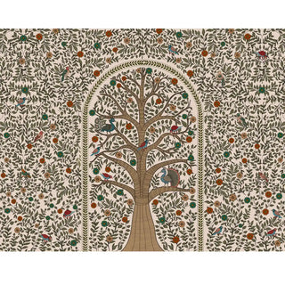 Anant Madhubani Design Wallpaper Customised: Full view of Anant madhubani wallpaper