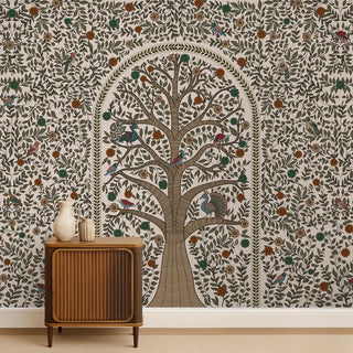 Anant Madhubani Design Wallpaper Customised