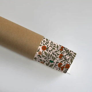 Rolled Anant Madhubani Tree of Life Indian Wall Art Poster showing detailed hand-painted leaves and flowers, ready for framing or gifting.
