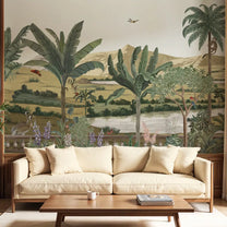 Andaaj, Lush Forest Theme Wallpaper for Rooms, Customised Living Room