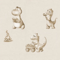 Shop Antique Brown Dino Tales Repeat Pattern, Design for Kids Room By Lifencolors