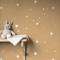 Antique Brown Twinkling Star Repeat Pattern, Design for Kids Room