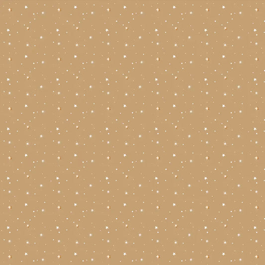 Antique Brown Twinkling Star Repeat Pattern, Design for Kids Room Buy Now