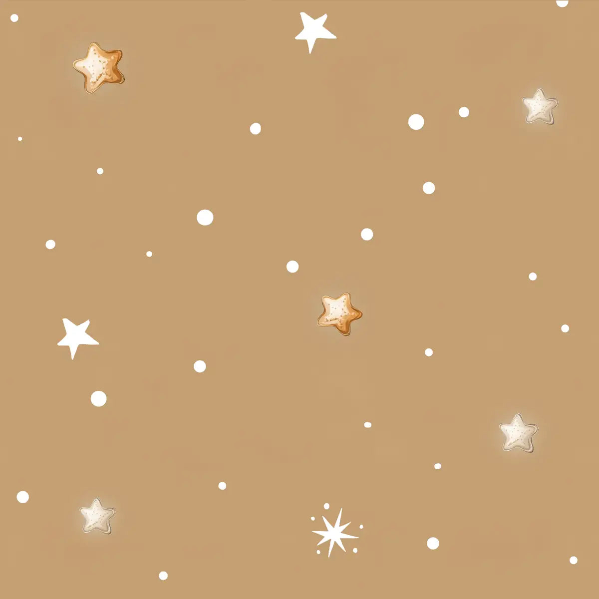 Shop Antique Brown Twinkling Star Repeat Pattern, Design for Kids Room By Lifencolors