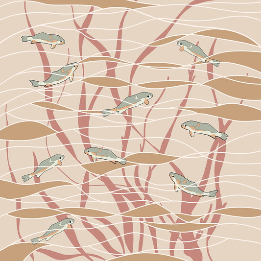 Shop Aqua Whispers With Clay Blush Abstract Customised Wallpaper for Rooms By lifencolors 