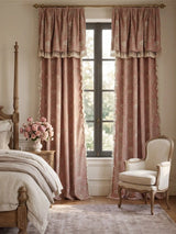 European Tapestry Readymade Curtain in Dusty Rose readymade curtain (image 1), handcrafted, Life n Colors.