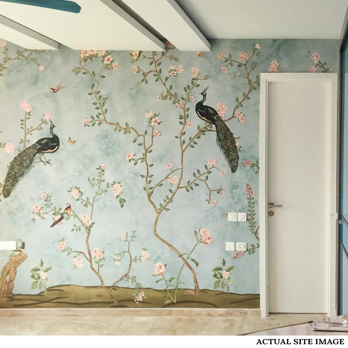 Bagiya, Peacock Chinoiserie Wallpaper, Customised Site Image