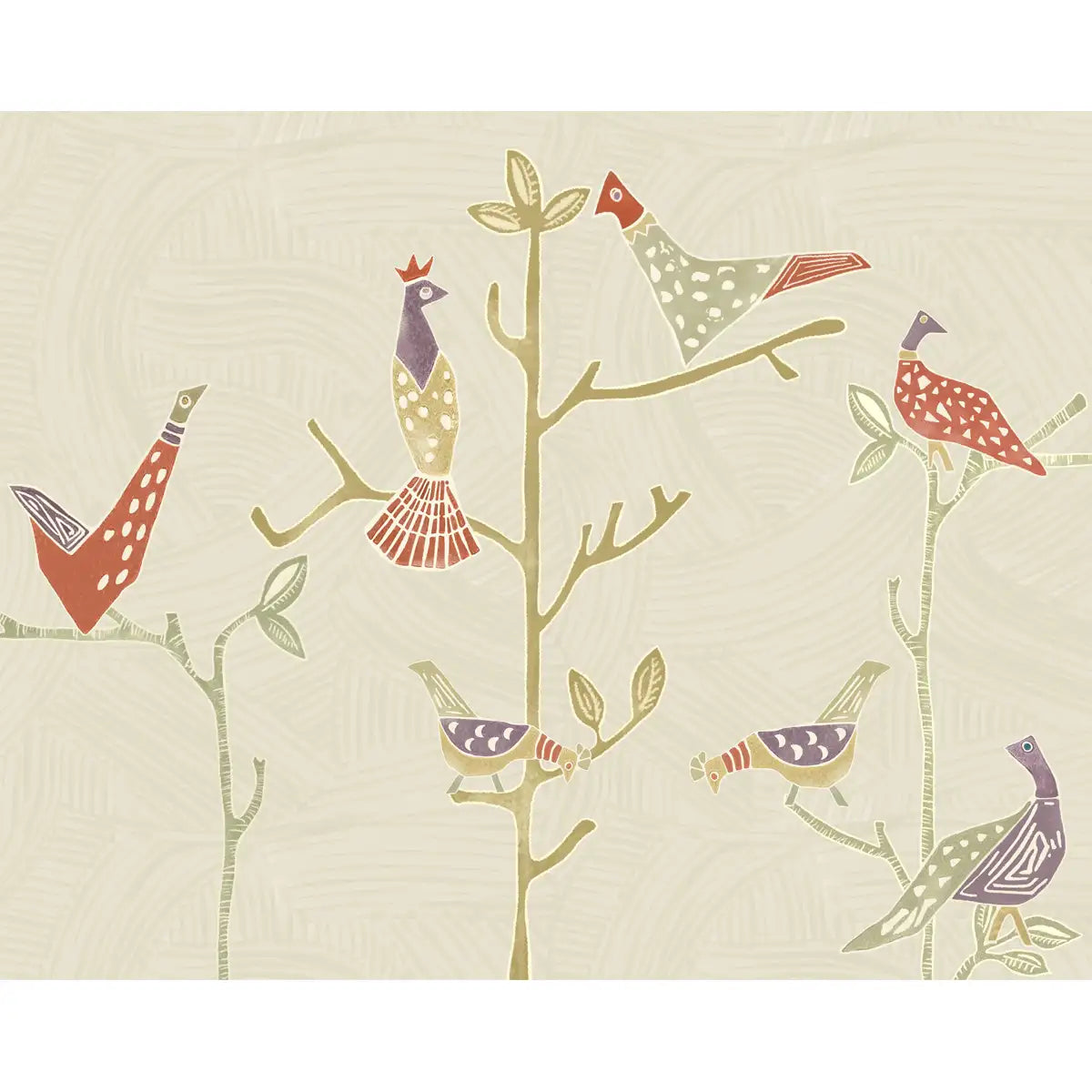 Birds on Branch Abstract Customised Wallpaper for Rooms Buy Now 