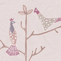 Birds on Branch Pink Abstract Customised Wallpaper for Rooms Shop Now