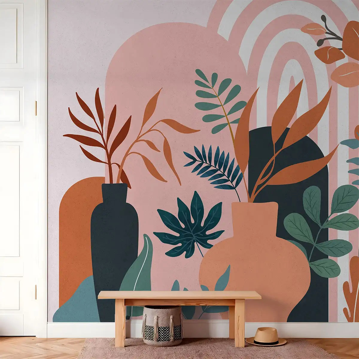 Boho Botanica Abstract Customised Wallpaper for Rooms