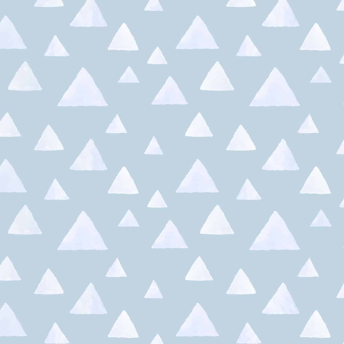 Watercolor Triangles Seamless Repeat Pattern, Wallpaper for Kids, Blue