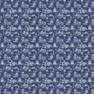 Shop Chic Toile European Wallpaper Roll in Blue And White Color By Lifencolors