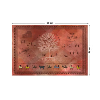 Chitra Indian Warli Painting Wall Art Digital Print Poster in 44x66cm, showcasing intricate tribal motifs, earthy tones, and cultural storytelling.