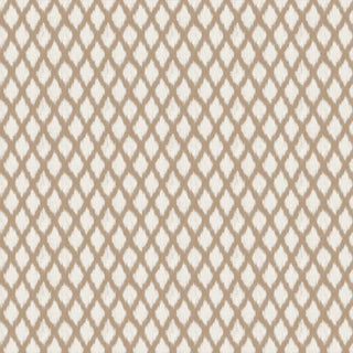 Patterned wallpaper with a geometric lattice design on a beige background