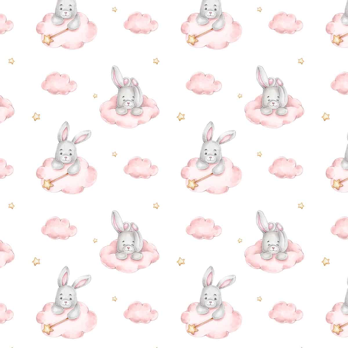 Peek-a-Boo, Cute Bunnie Wallpaper Designs for Kids Room, Pink