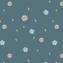 Football Miniscape, Cute Wallpaper Design for Kids Room, Blue