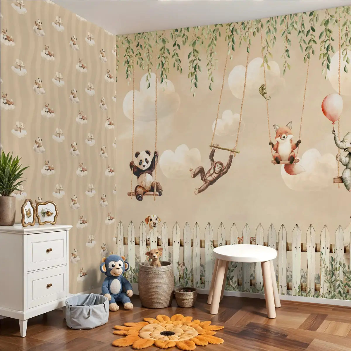 Cloud Candy Repeat Pattern, Dusky Amber for Kids Room