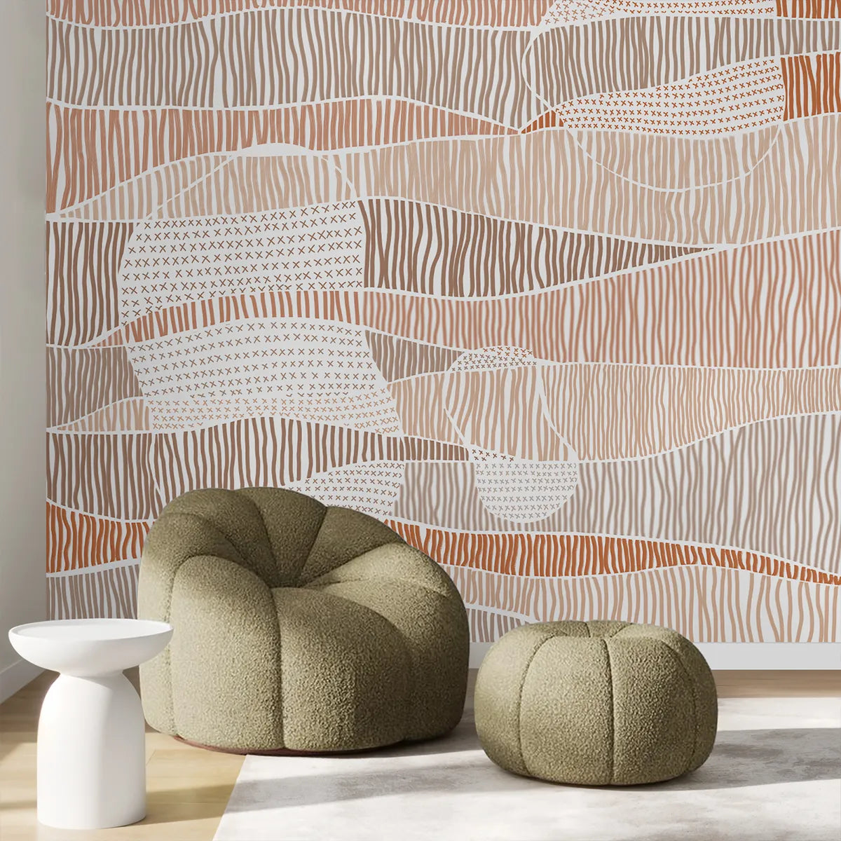 Coastal Strata Abstract Customised Wallpaper for Rooms