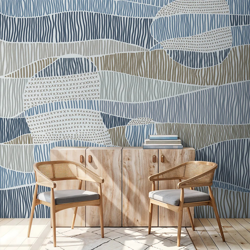 Coastal Strata Abstract Muted Denim Color | Lifencolors – Life n Colors