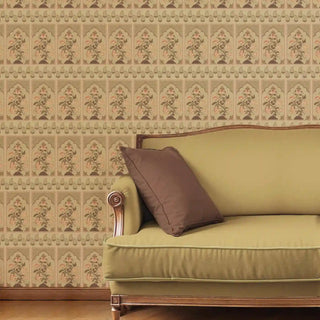 Dareecha Indian Design Wallpaper Roll In Sepia Color Living Room