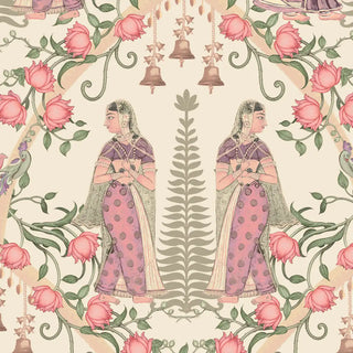 Shop Devotees Indian Wallpaper Roll in Cream Color By Lifencolors