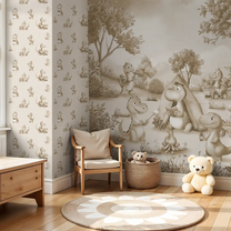 Dino Camp Kids Room Wallpaper Mocha Mist Kids room 