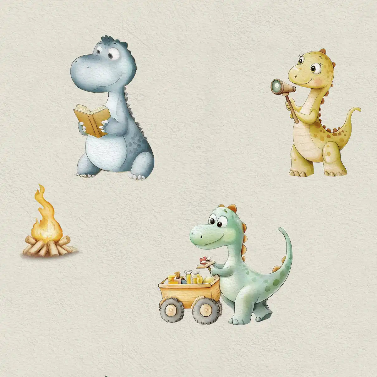 Dino Tales Repeat Pattern, Design for Kids Room Shop By Lifencolors