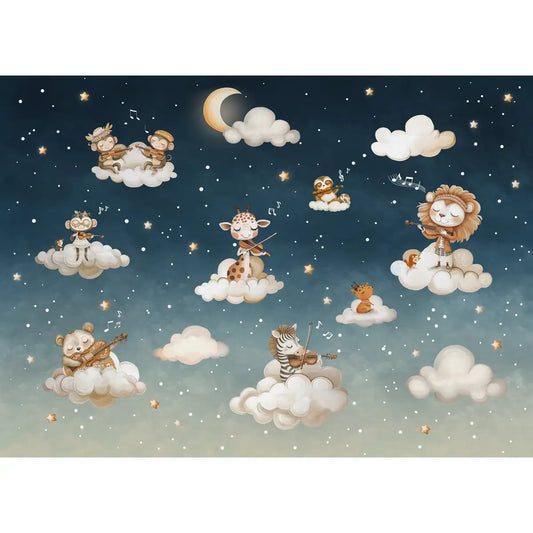 Dreamy Melody in Dark Blue Kids Room Wallpaper Buy Now 