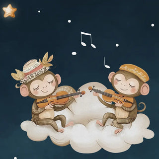 Shop Dreamy Melody in Dark Blue Kids Room Wallpaper By Lifencolors 