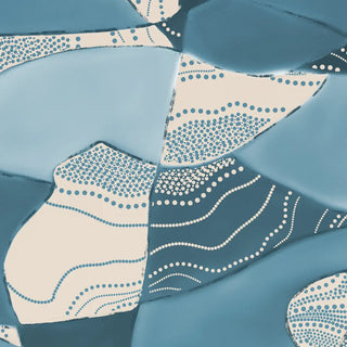 Shop Earthen Mosaic Abstract Wallpaper in Light Blue Color, Customised By Lifencolors 