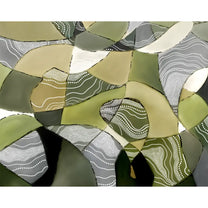 Shop Earthen Mosaic Abstract Wallpaper in Green Color, Customised By Lifencolors 