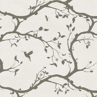 Echo Chinoserie Design Wallpaper Roll in Gray & Beige By Lifencolors