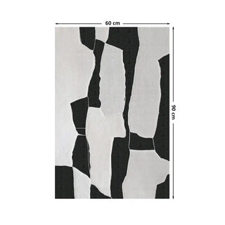 Minimalist European wall art design in black and white abstract layers, bringing depth and texture to contemporary interiors.