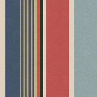English Stripes Geometric Roll Wallpaper In Red & blue Buy Now