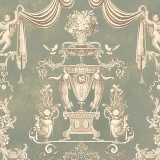 European Tapestry Wallpaper Roll in Pastel Green Color buy Now