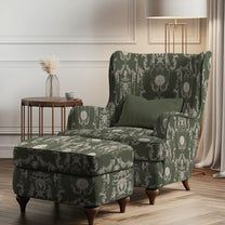 European Tapestry Sofa and Chairs Upholstery Fabric Dark Green By Lifencolors