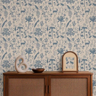 Flora n fauna Tropical Blue & Beige