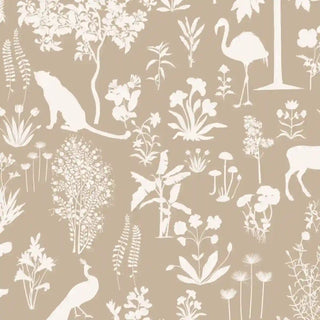 Flora n fauna Tropical Wallpaper Roll in Cream & White Buy Now