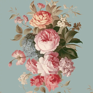 Florid Floral Roll Wallpaper In Blue Buy Now